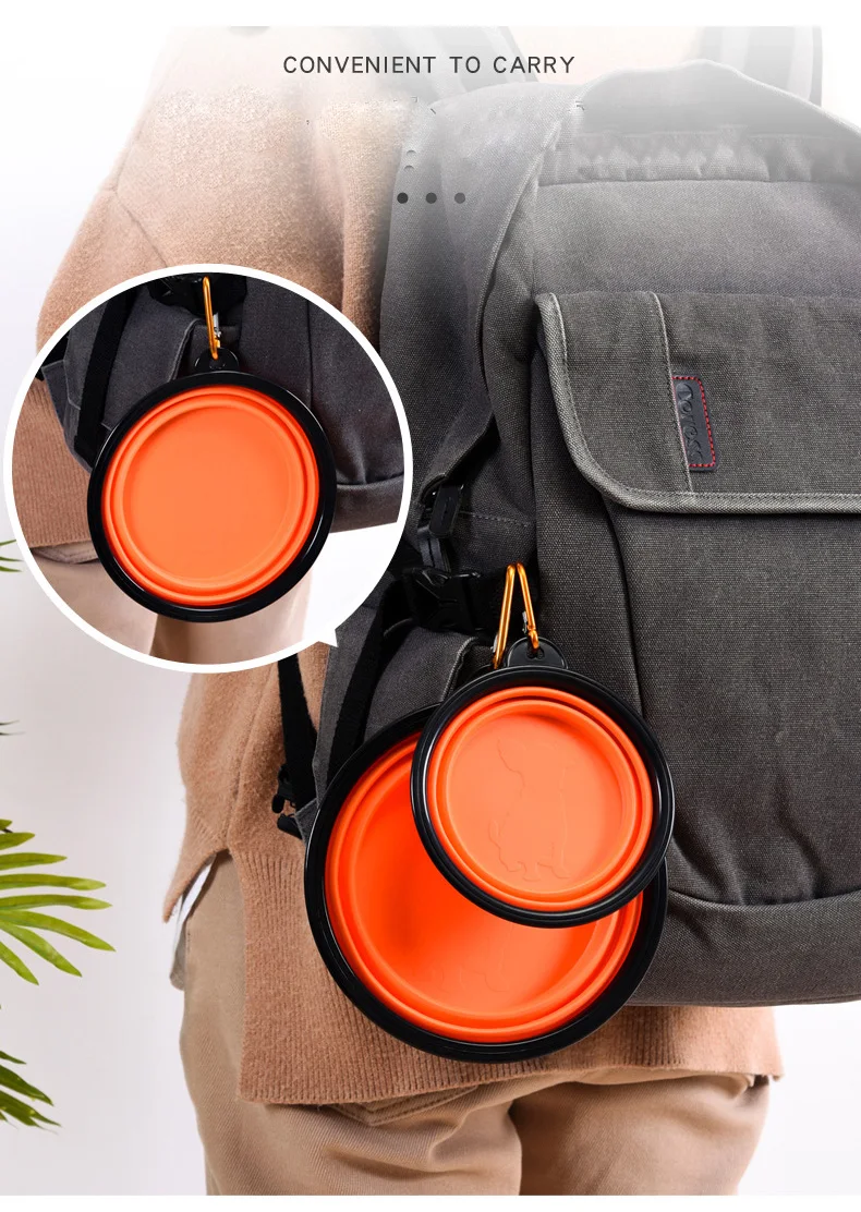 Dog Bowl Silicone Pet Dog Feeder Bowls Travel Dogs Cats Supplies