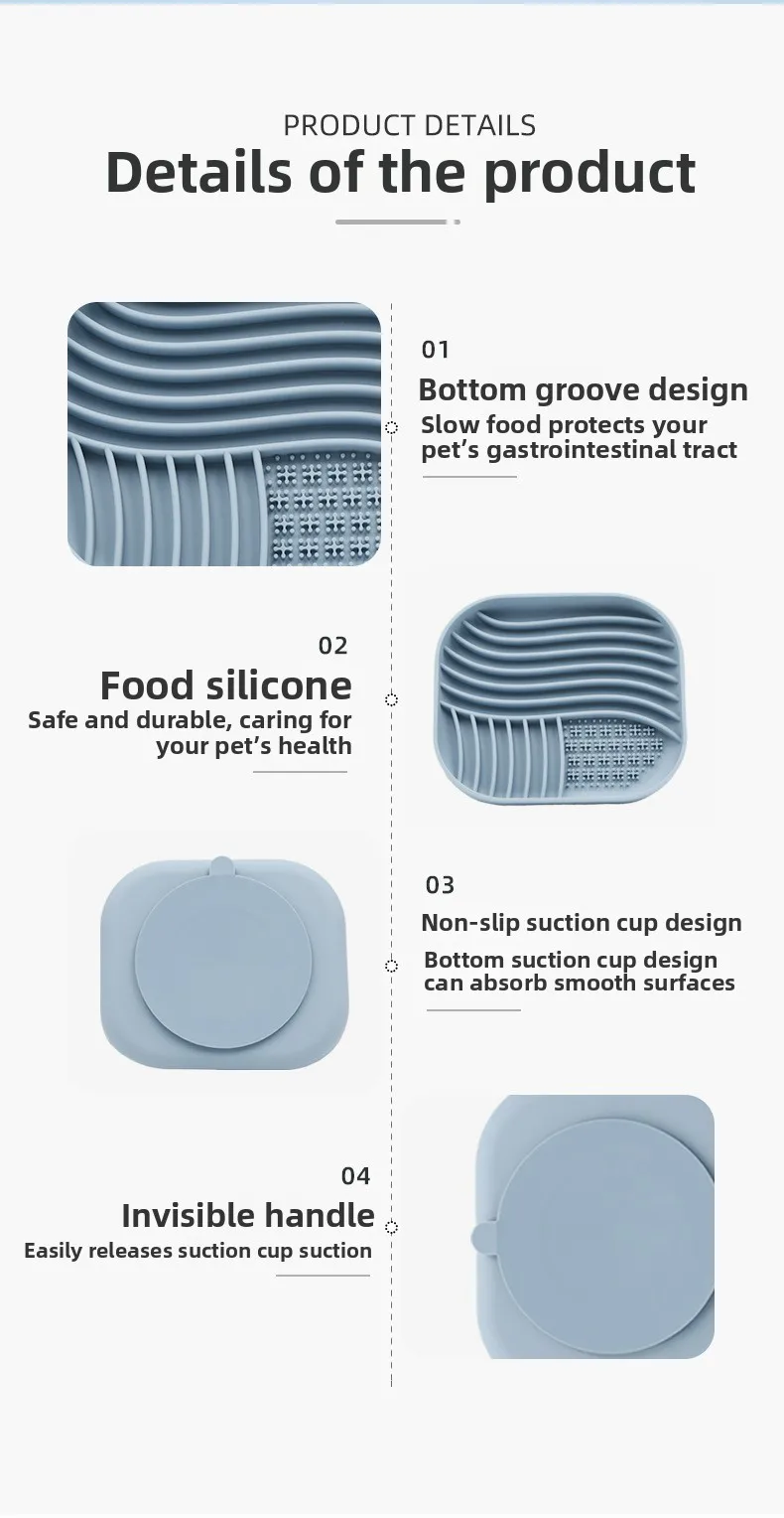 Food Grade Silicone Sustainable Pet Slow Feeder Food Licking Bowls Microwave Dishwasher Safe supplier