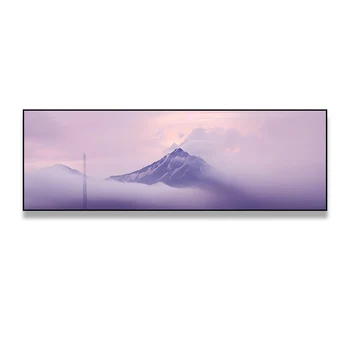 Modern Decorative Of Purple  Mountain Painting For bedroom bedside hanging paintings with LED light