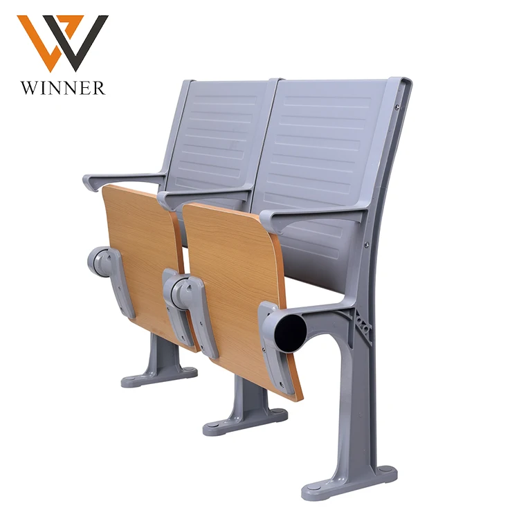 High School Student College Double Folded Desk Chair Set Metal Armrest 520mm Center Distance Contemporary Design Home School
