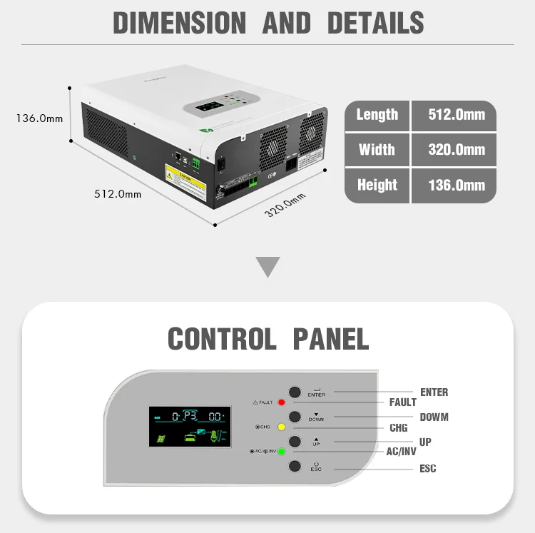 Techfine Good Price 1000va 800w Off-grid Inverter 1kva 12v 800 Watt 110v 220v 1 Kva 1000w 1kw Solar Inverter for Solar Energy