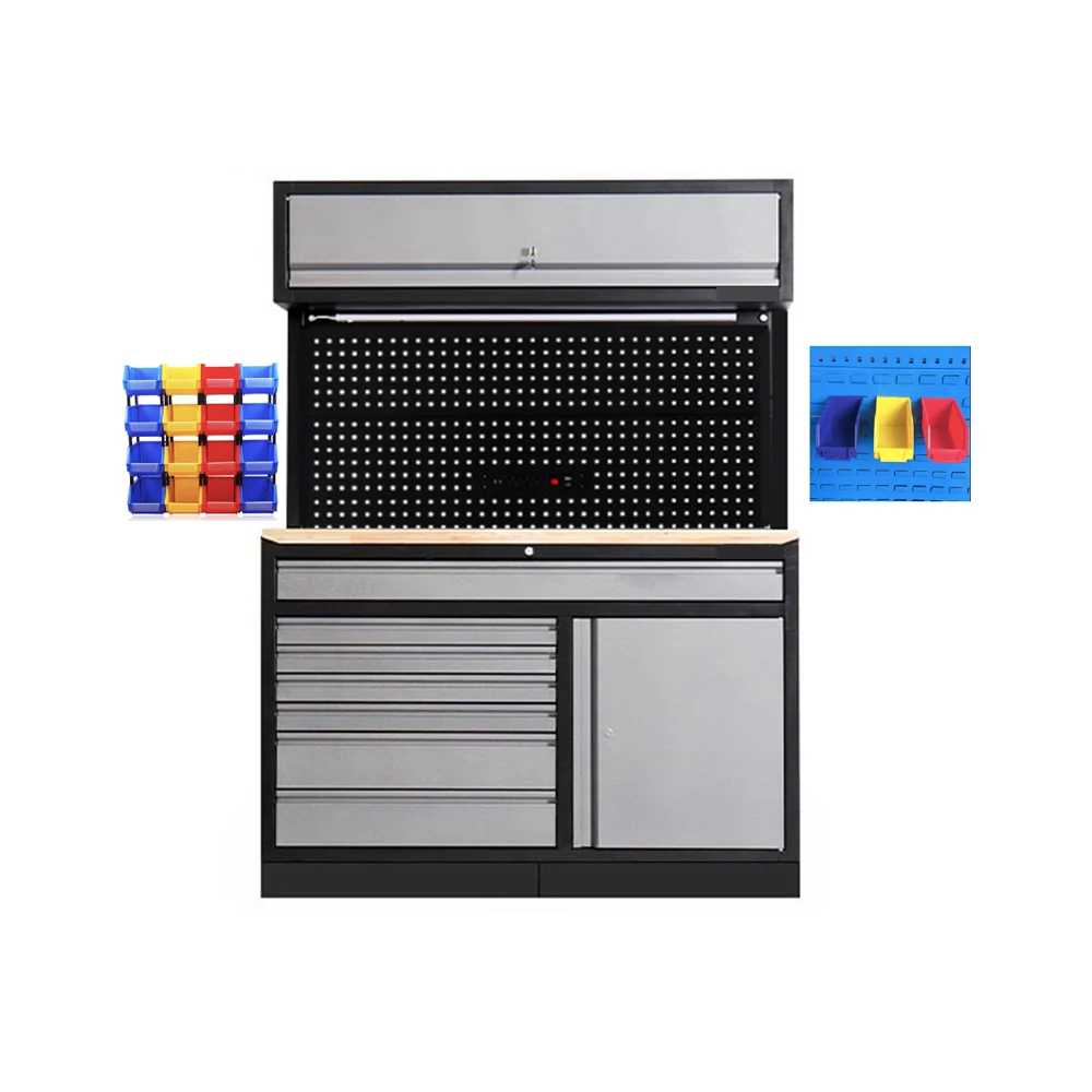 Heavy Duty Modular Toolbox Workbench Metal Combination Tool Cabinet for Auto Repair Shop Garage Storage