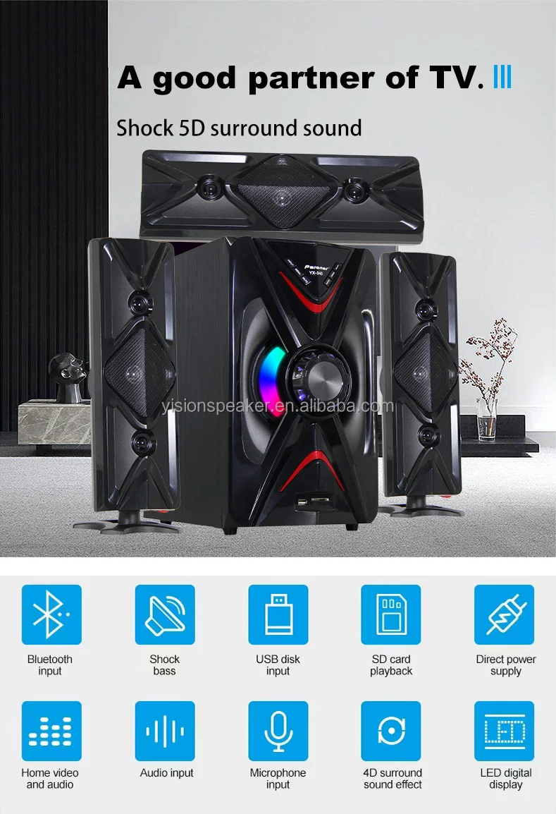 3.1 Active Hifi Home Theater Speaker System Smart Display for 360 ...