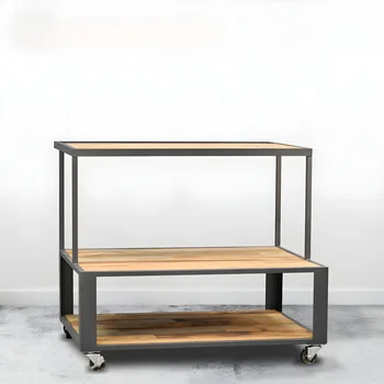 Hot Selling Eco-Friendly Metal Wood Supermarket Shelf Display Rack Competitive Price with Natural Look Structure