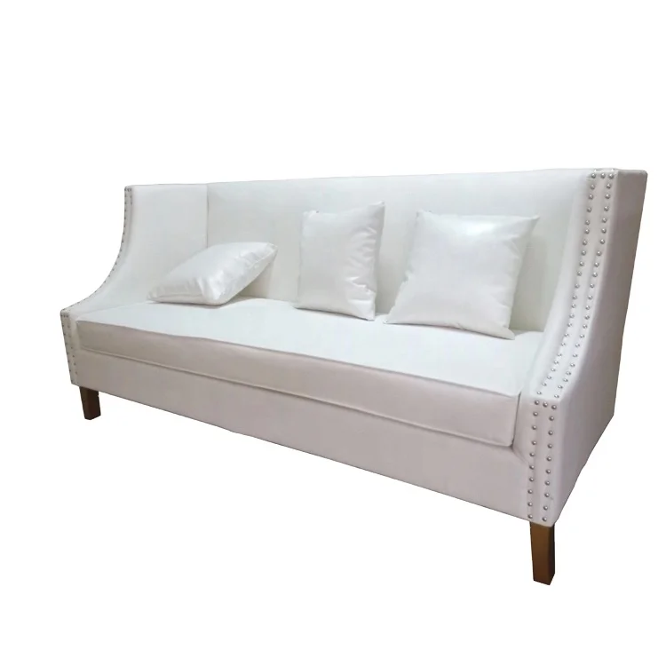 Bomacy Wholesale White Elegant Salon Furniture Triple Seats Waiting Sofa for Sale
