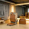 Pilates plegable de roble café