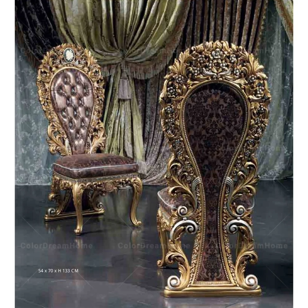 バロックスタイル アンティークチェア ダイニングチェア シングルチェア アンティーク ロココ調家具 バロック