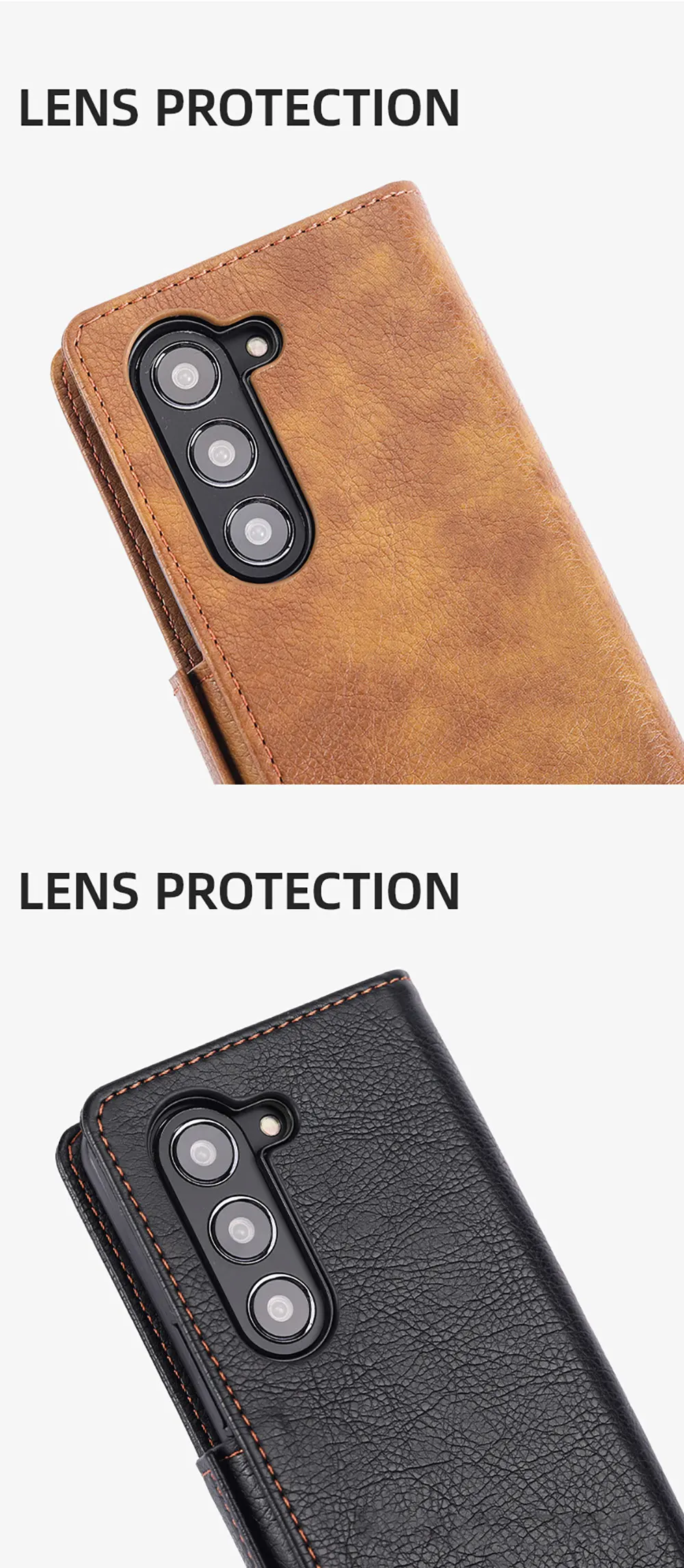 product laudtec with wallet card slot stand phone cases for samsung z fold 7 6 leather shockproof business back cover customized sjk1061-7