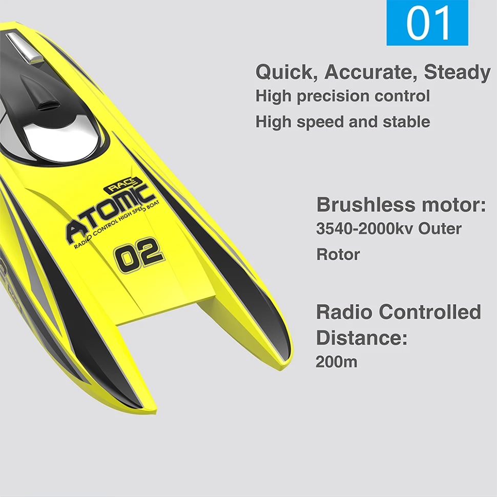 Original Volantex Rc Vector 70 Boat 792-4 70cm ATOMIC Brushless High Speed Racing 60KM/H RC Boats ( PNP or RTR 2.4GHz) for Gift