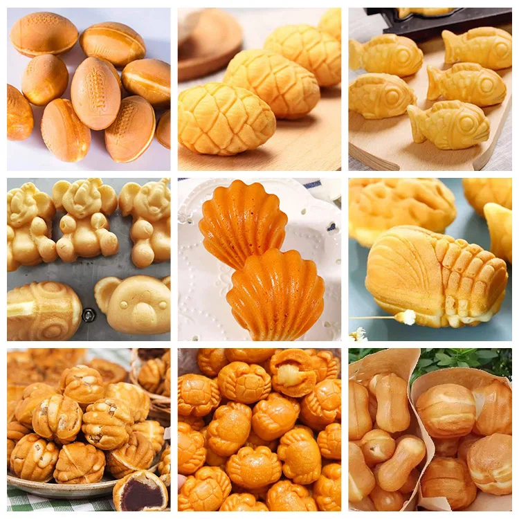 Industrial Cheap Manju Maker Waffle Forming Stainless Steel Manjoo Korean Fish Walnut Cake Make Machine