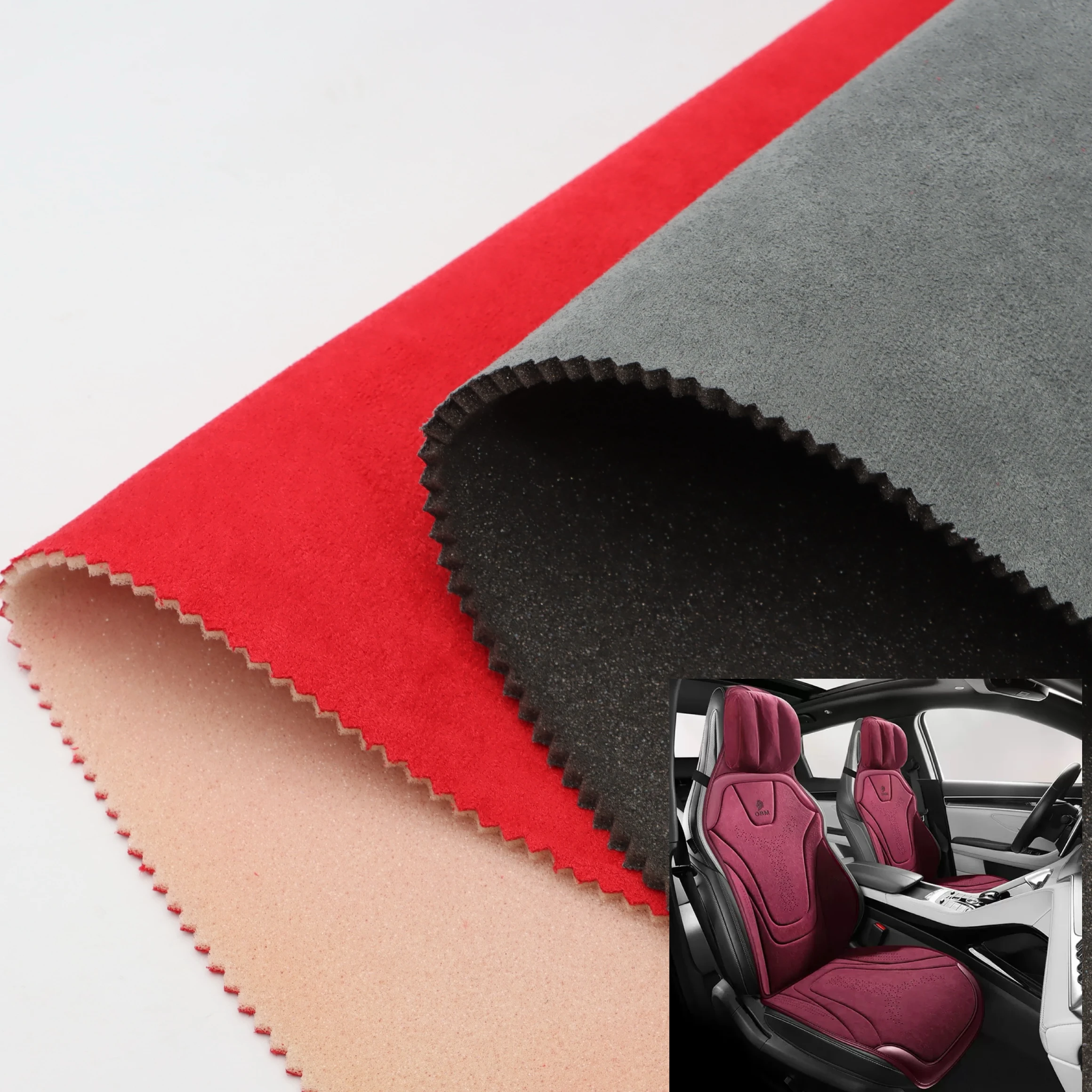 Wykonane na zamówienie fabryczne płótno z mikrofibry i pianki, gładkie, stosowane jako wykładzina dachowa samochodu, odzież, pluszowe zabawki dla dziewczynek