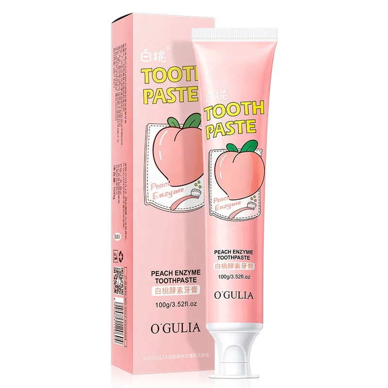 OEM ODM отбеливающая зубная паста персик белый чай морская соль уход за полостью рта Зубы натуральная Органическая Зубная Паста