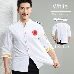 Autumn Winter Executive Chef Work Uniforms for Men Plus Sizes Long-Sleeved Breathable Cotton Clothing for Catering & Hotel Use