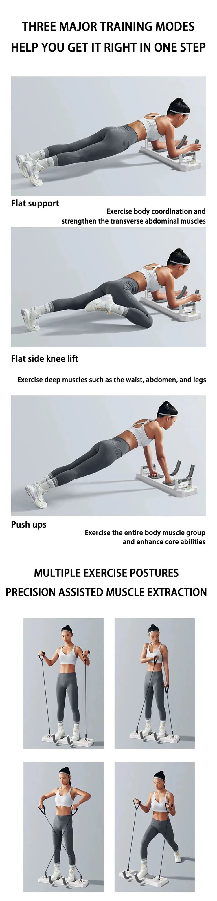 Bärbar smart multifunktionsträningsbräda Muscle Max armhävningsbräda för sport och underhållning