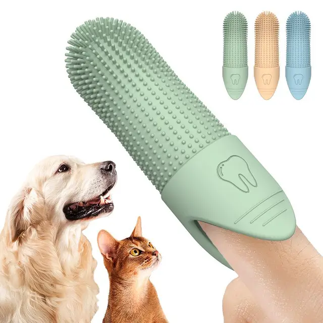 Teeth Cleaning Puppy Dental Care Dog Finger Toothbrush 360 Dog Tooth Brushing Kit for Dog Teeth Cleaning