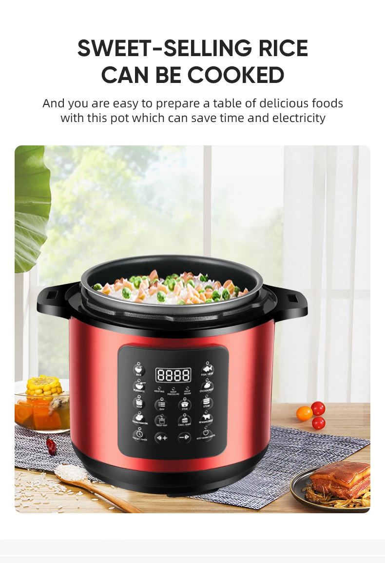 Multifunction Pressure Cooker Household 6l Stainless Steel Pot Rice