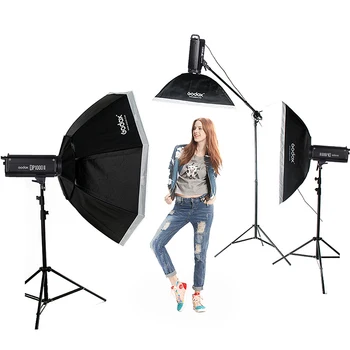 Professional  DP1000II 2X 1000Ws Photo Flash Lighting Kit  Light Stand Studio Photography Equipment