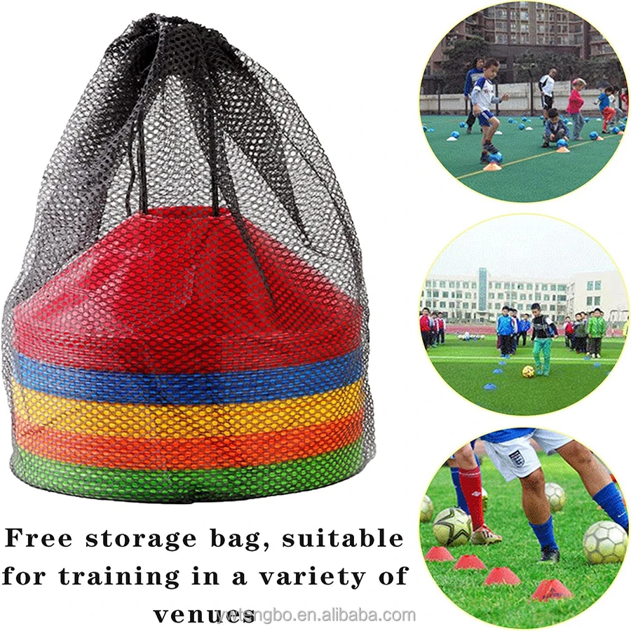 50pcs Flat Field Cones Non Slip Rubber Agility Markers Flat Field Cones