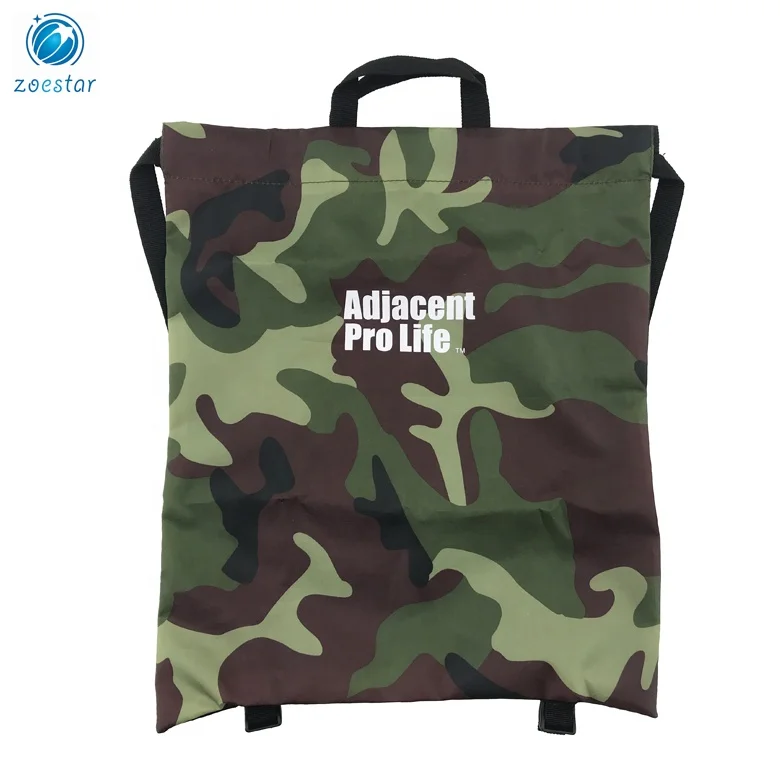 Un camouflage en compartiment 210D Polyester Sac à dos à cordes sport salle de sport magasinage sac à cordes quotidien