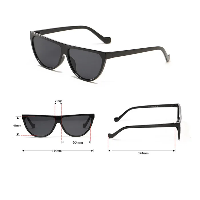 Brand Design Flat Top Custom Shades Sun Glasses Logo Half Frame Round ...