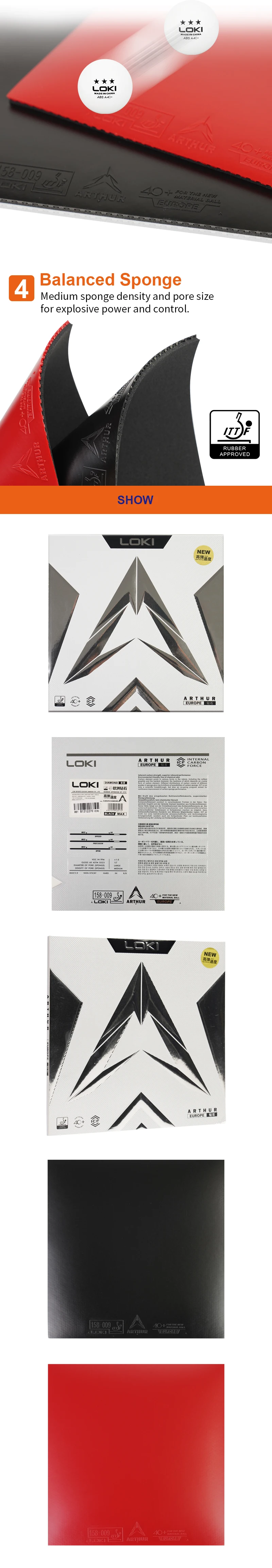 Loki Hot Sale Ittf Approve Battle Table Tennis Rubber Great Speed Spin
