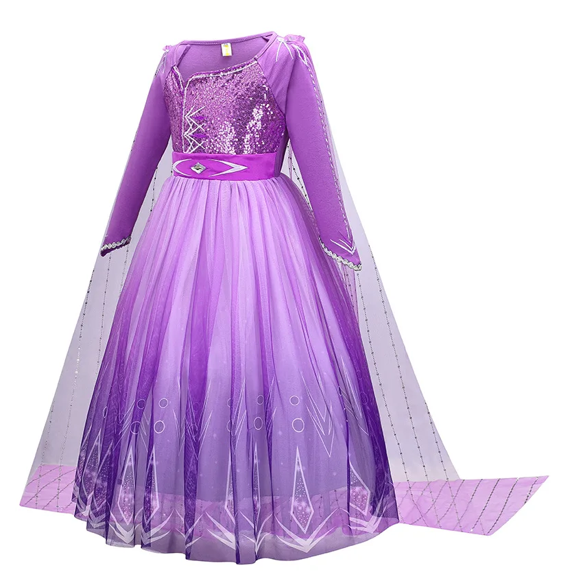 New Elsa Purple Princess Skirt Queen Anna Dress Frozen Dress Elsa Princess Costume  Dress Princess Perform New Skirt Elsa