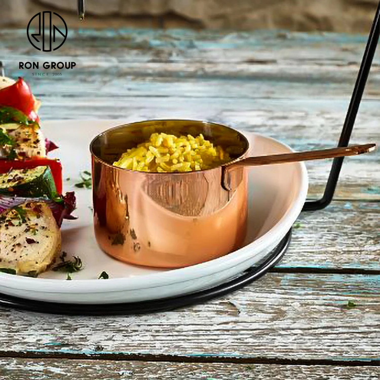 hot sale restaurant mini copper pot with handle stainless steel