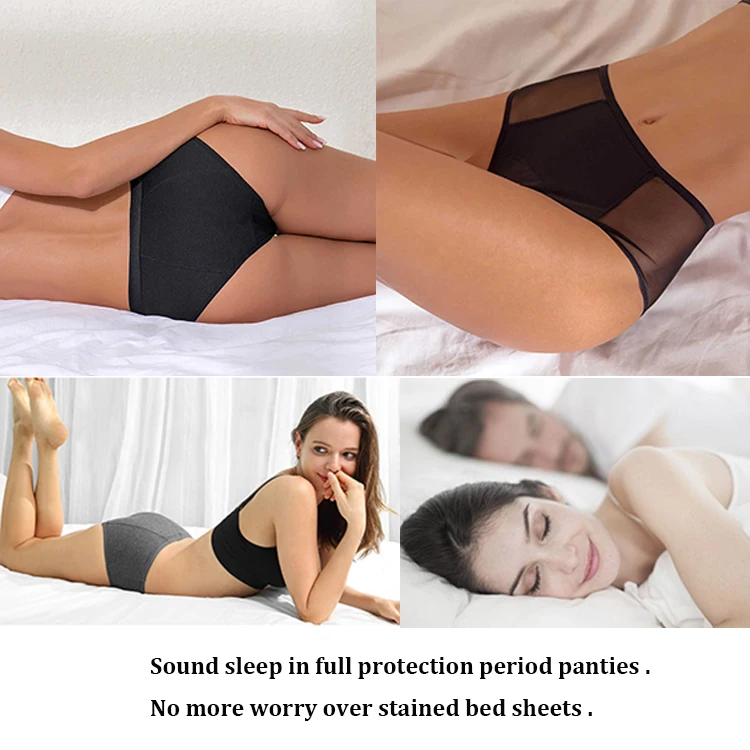 US Sizing Custom Women's Menstrual Panties Panty Sustainable Leakproof Sanitary Briefs Breathable Period Underwear
