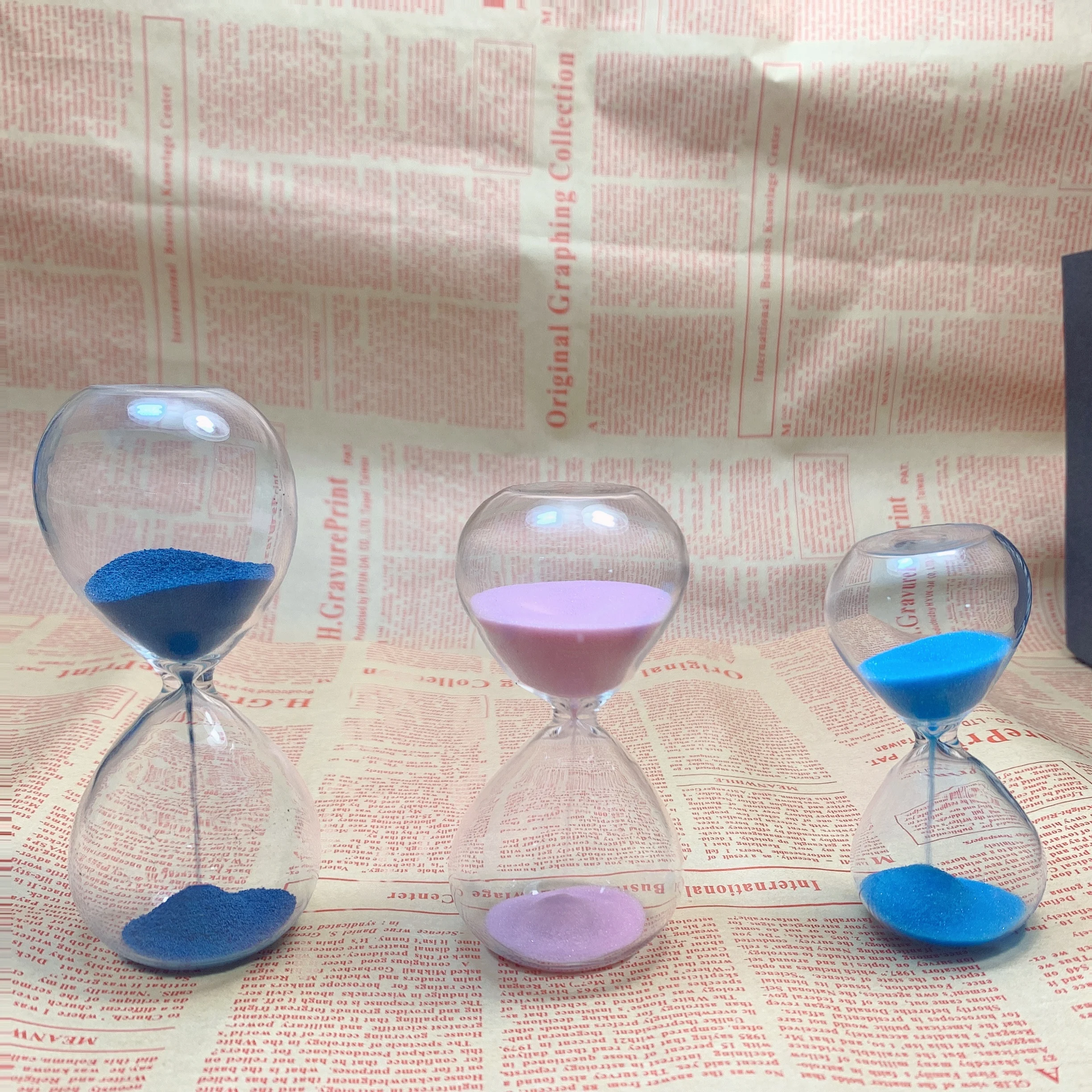 Mini Sprayed Color Glass Hour Glass 2 Min Transparent Glass Sand Timer With Customized Logo