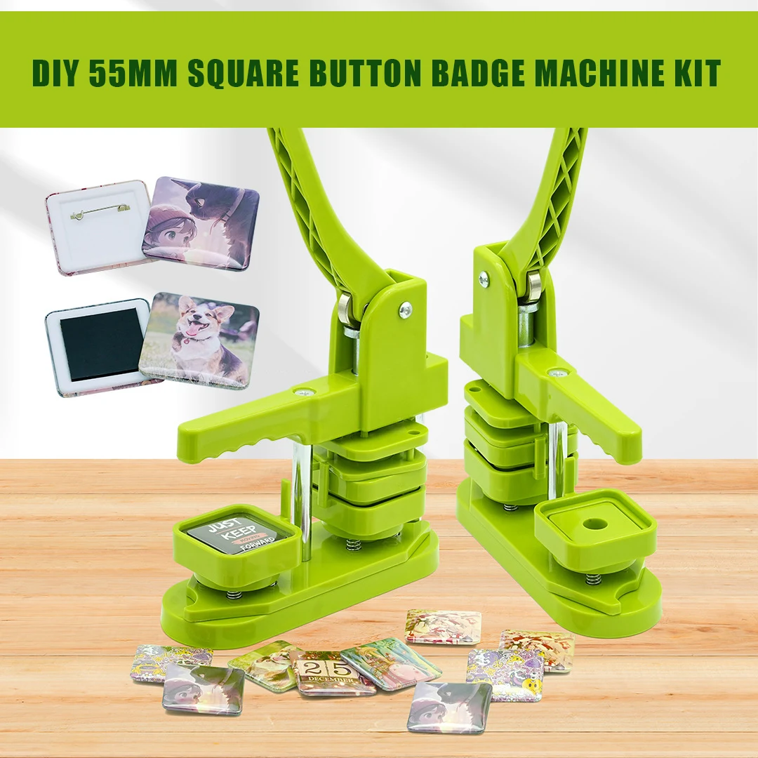 50MM Square Plastic Badge & Button Making Machine - Manual