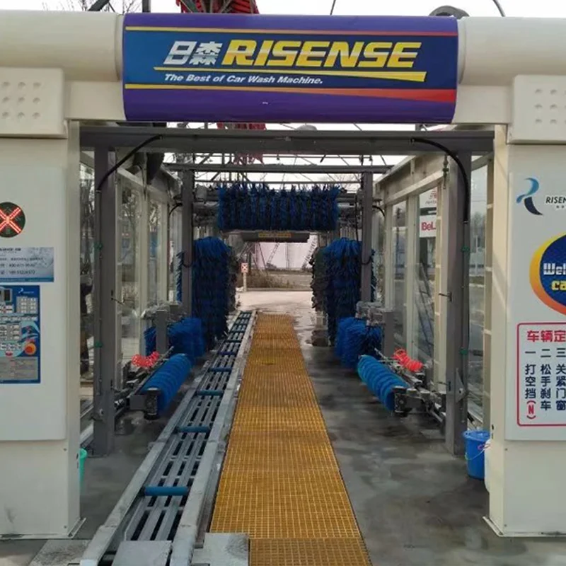 China Qingdao Risense Drive Through Conveyor Belt Full Automatic Tunnel Mobile Car Wash Equipment for Sale South Africa