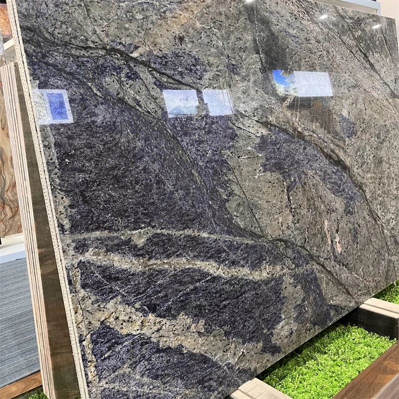 product luxury exotic stone azul bahia granite slabs for wall design blue quartzite slab countertop-2