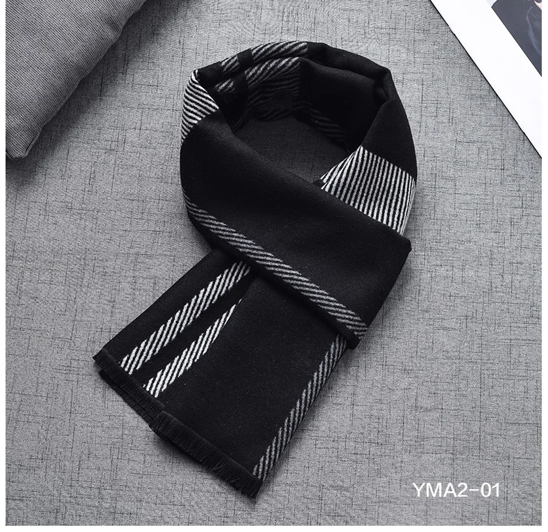 男士商务休闲厚围巾男士羊毛围巾冬季保暖围巾厂家