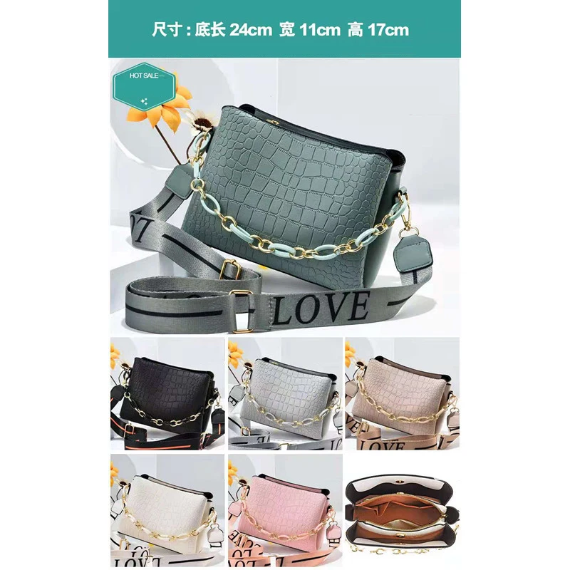 Custom New crocodile Grain Leisure Bucket Best Selling Ins Bags for Women Sac Main Femm Sac Bolsos De Mujer