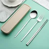Silver Three-Piece Set [Fork Spoon and Chopsticks]]