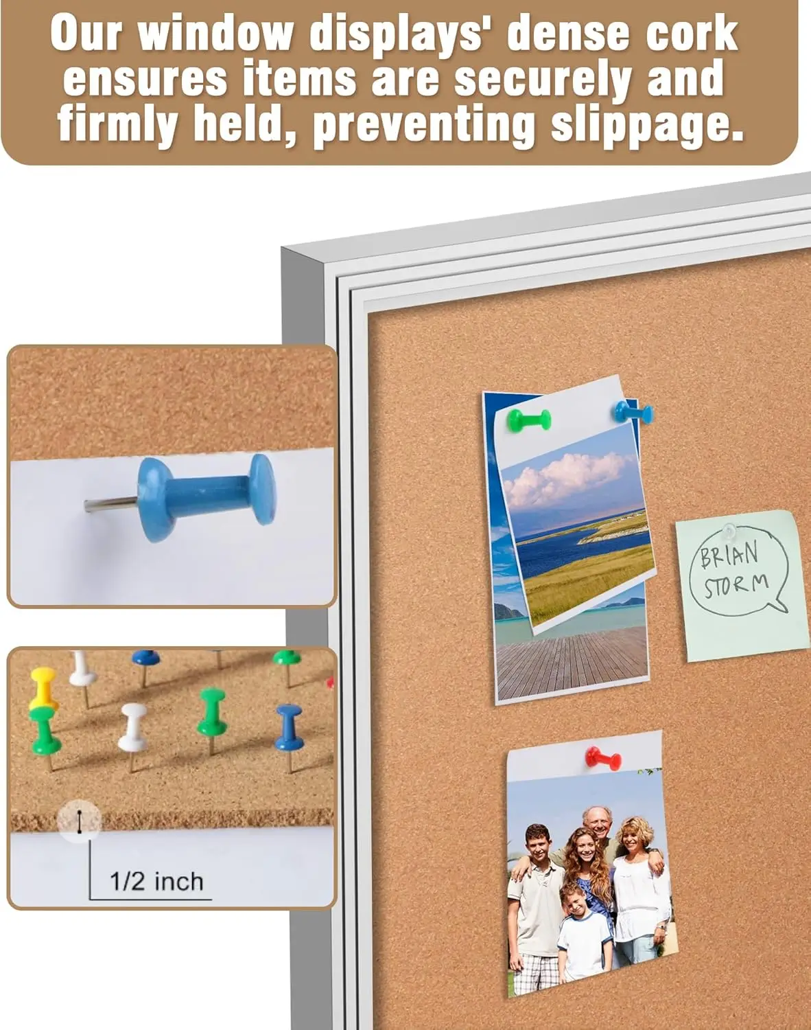 Outdoor Enclosed Cork Bulletin Board Tamper-Proof Display Case, Aluminium Frame, Weatherproof Cork Noticeboard, Cork Board supplier