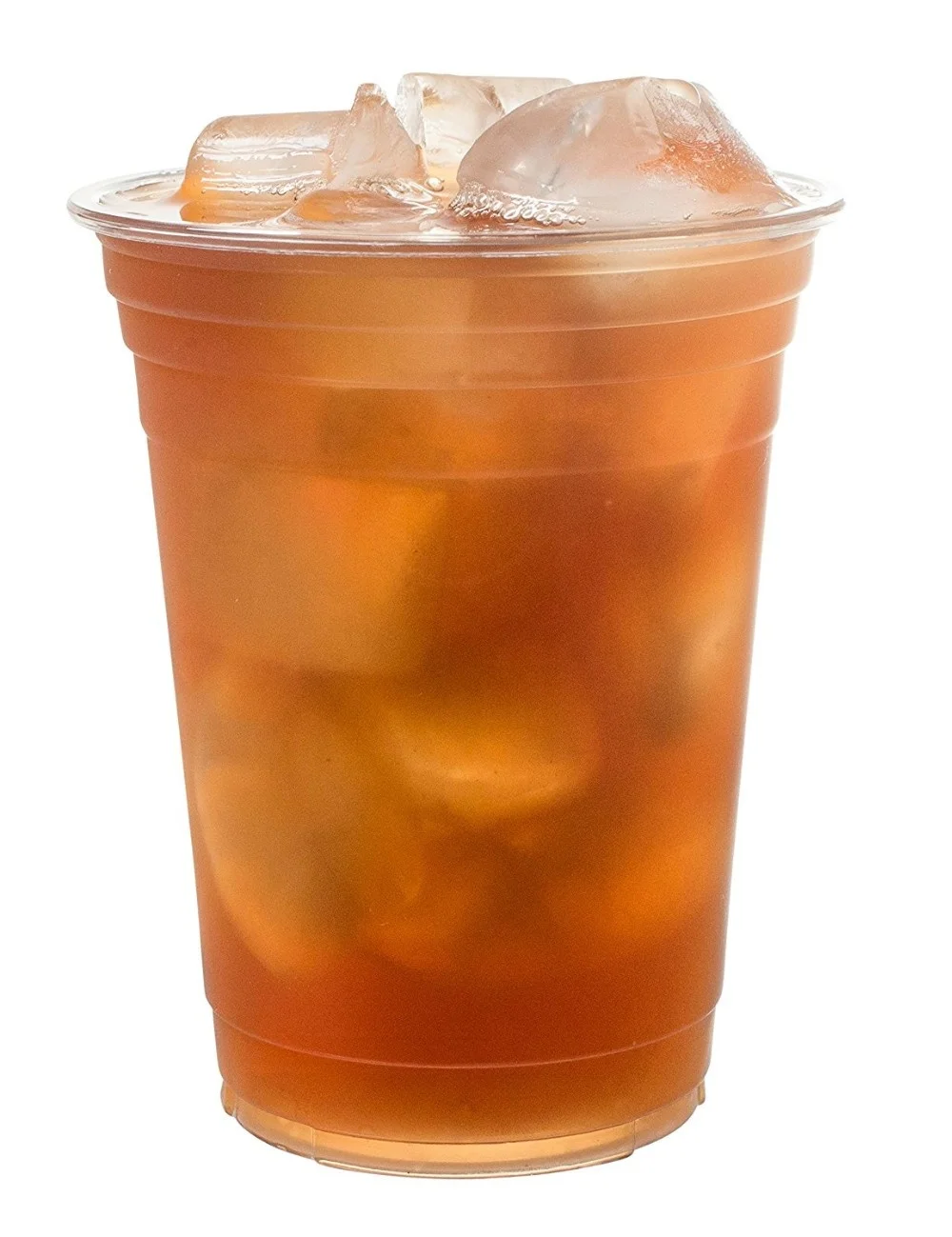 Clear PET Cups With Flat Lids for Iced Coffee Cold Drinks Plastic Cups