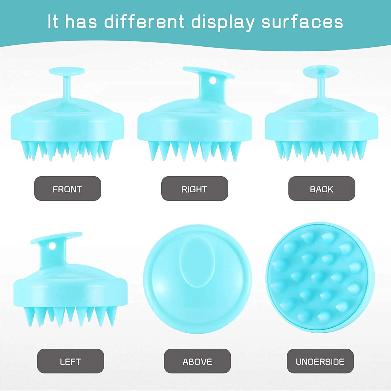 Scalp Care Head Scrubber Handheld Soft Silicon Hair Brush Hair Scalp