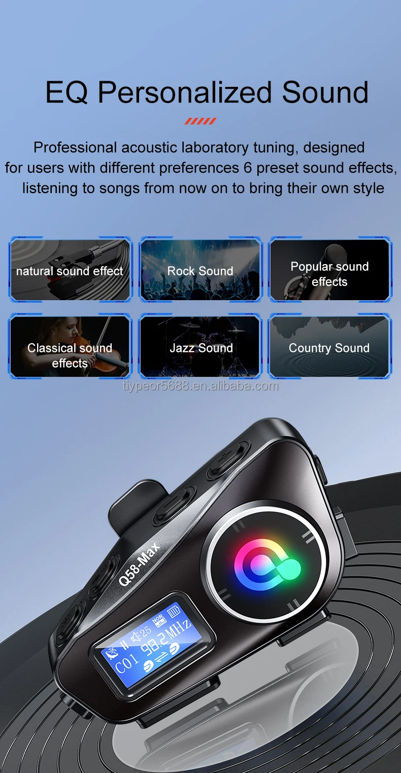 product tiypeor motorcycle helmet bt intercom led lighting supports multi scene mixed music sharing intercom distance 500 meters-5