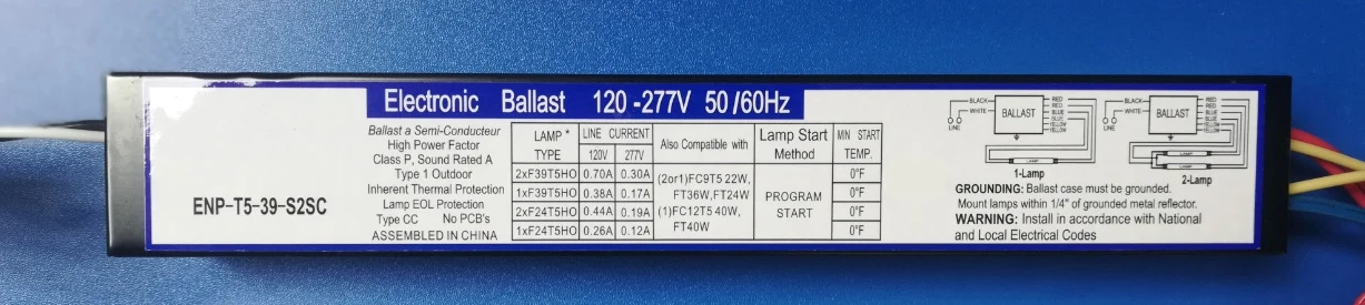 Factory Wholesale Custom 120v 277v T5 39W Electronic Ballast for T8 Fluorescent Lamp warranty for 5 years