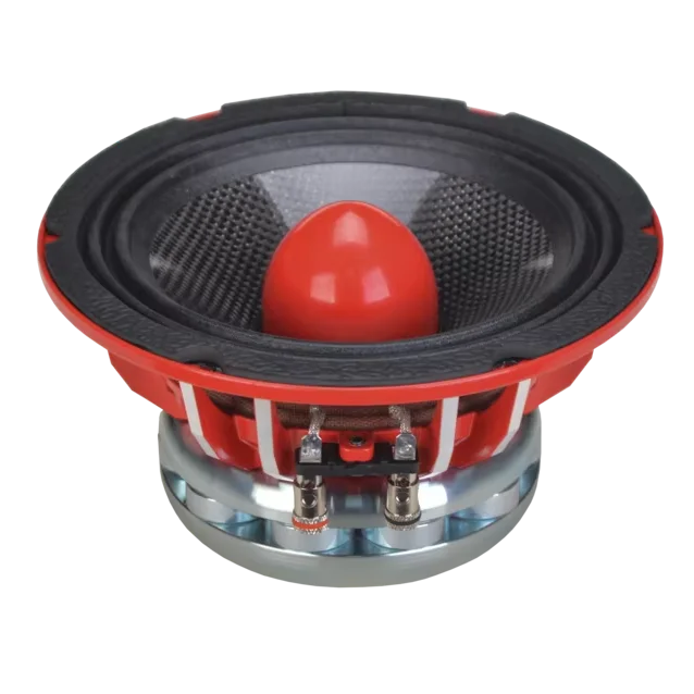 SPL Competition Midrange Speaker 6 Inch or 8 Inch 98dB 112HZ Red Bullet Shallow Mount Car Audio Driver for Door Installation