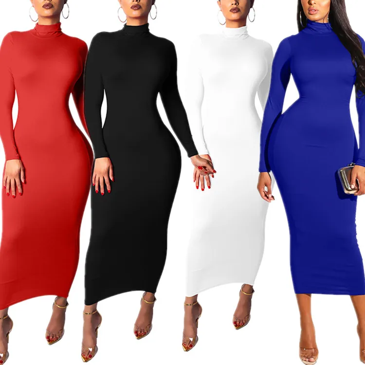 Sexy Long Sleeve Turtle Neck Long Tight Pencil Dress Woman - Buy Pencil  Dress,Dress Woman,Long Sleeve Turtle Neck Long Tight Pencil Dress Woman  Product on Alibaba.com