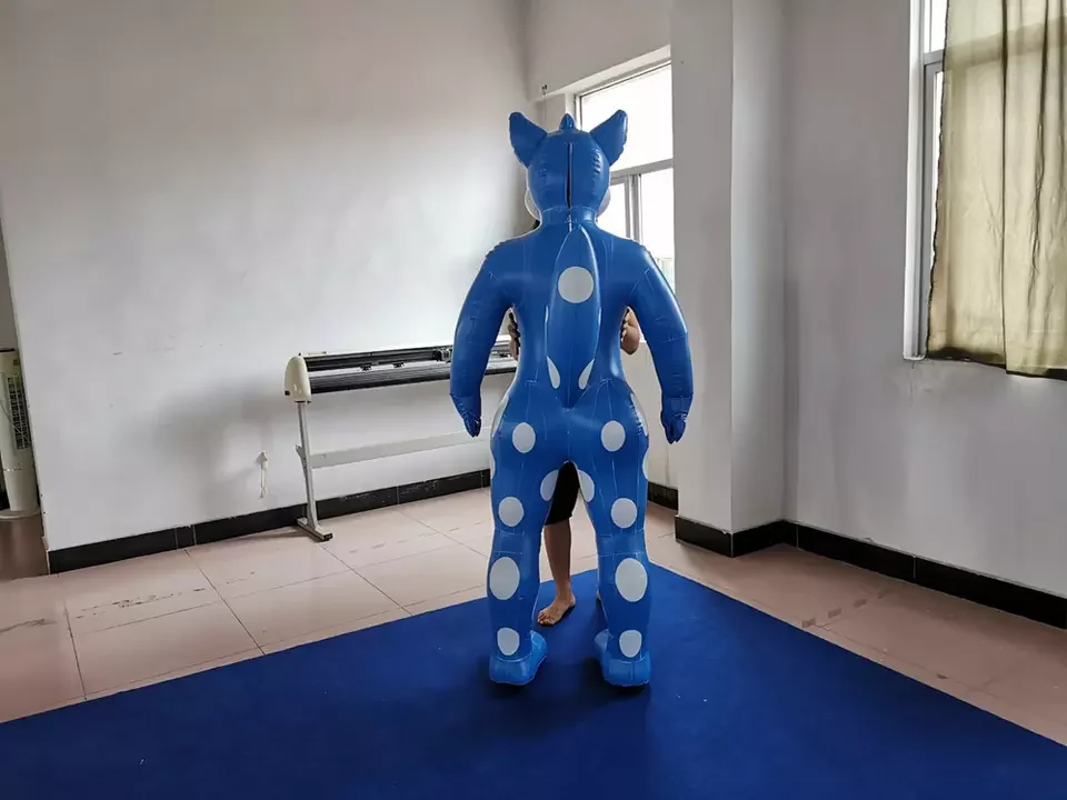 Newest Design Inflatable Cartoon  PVC Inflatable Blue fox Suit Advertising