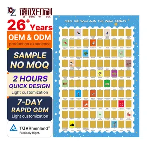 Wholesale Custom Logo Popular Children Blue Scratch Off 100 Books One Tube Scratch Off Poster