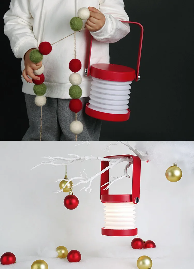 Baby Table Lamp Wood Handle Portable Foldable Kids Bedroom Reading Lantern Led Night Desk Lights