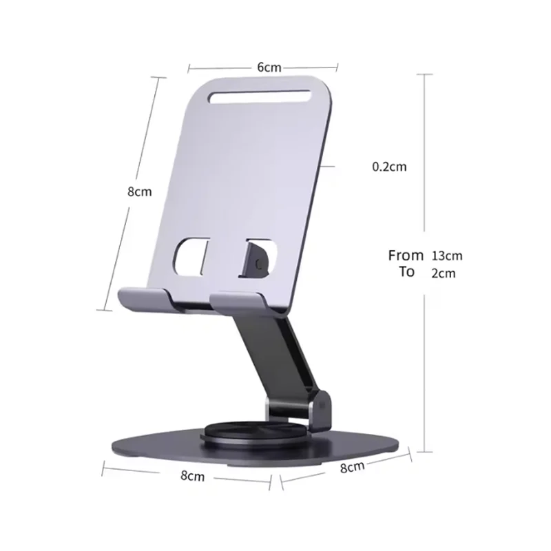 2025 New Design Foldable Phone Stand for Desk  Anti-slip 360 Rotating Metal Mobile Phone Holders for All Phones Dock Holder
