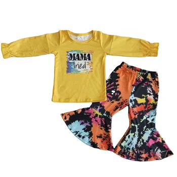 Wholesale High Quality No MOQ Fashion RTS Long Sleeve Outfit Baby Clothes Set designer clothes for kids little girls clothes