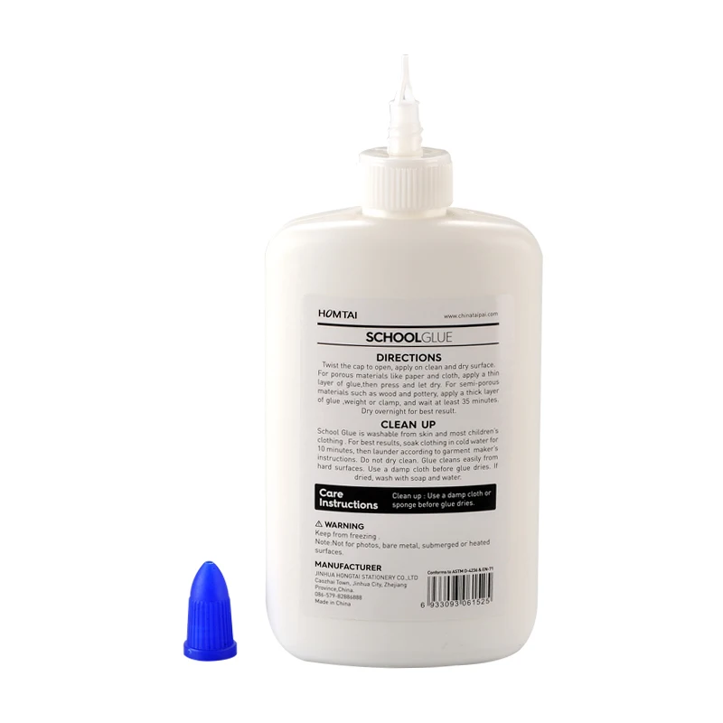 500ml Kids Safety Non-Toxic Liquid PVA Washable White Craft Glue For Office And School Use
