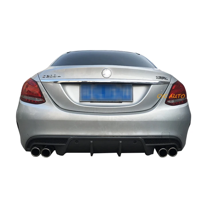 W205 Modified Diffuser for Mercedes Benz C Class W205 C220 C250 C400 C300 Rear Diffuser 2014 2019