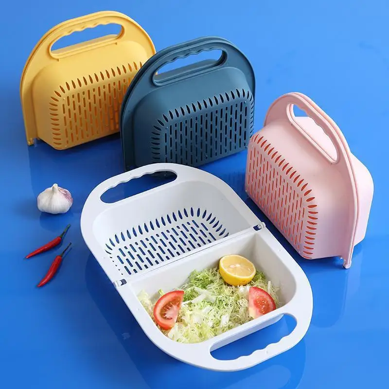 Foldable drain water basket household kitchen wash vegetable basket fruit basket